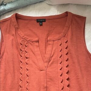 Talbots Women's Scalloped Tank Top - Terracotta